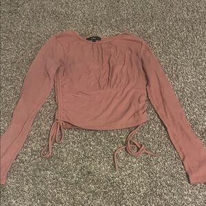 Lulu's Dusty Rose Long Sleeve Top